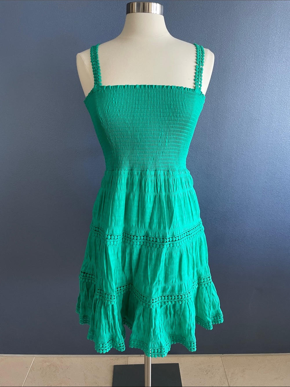 BB Dakota by Steve Madden Teal Green Smocked Mini Dress